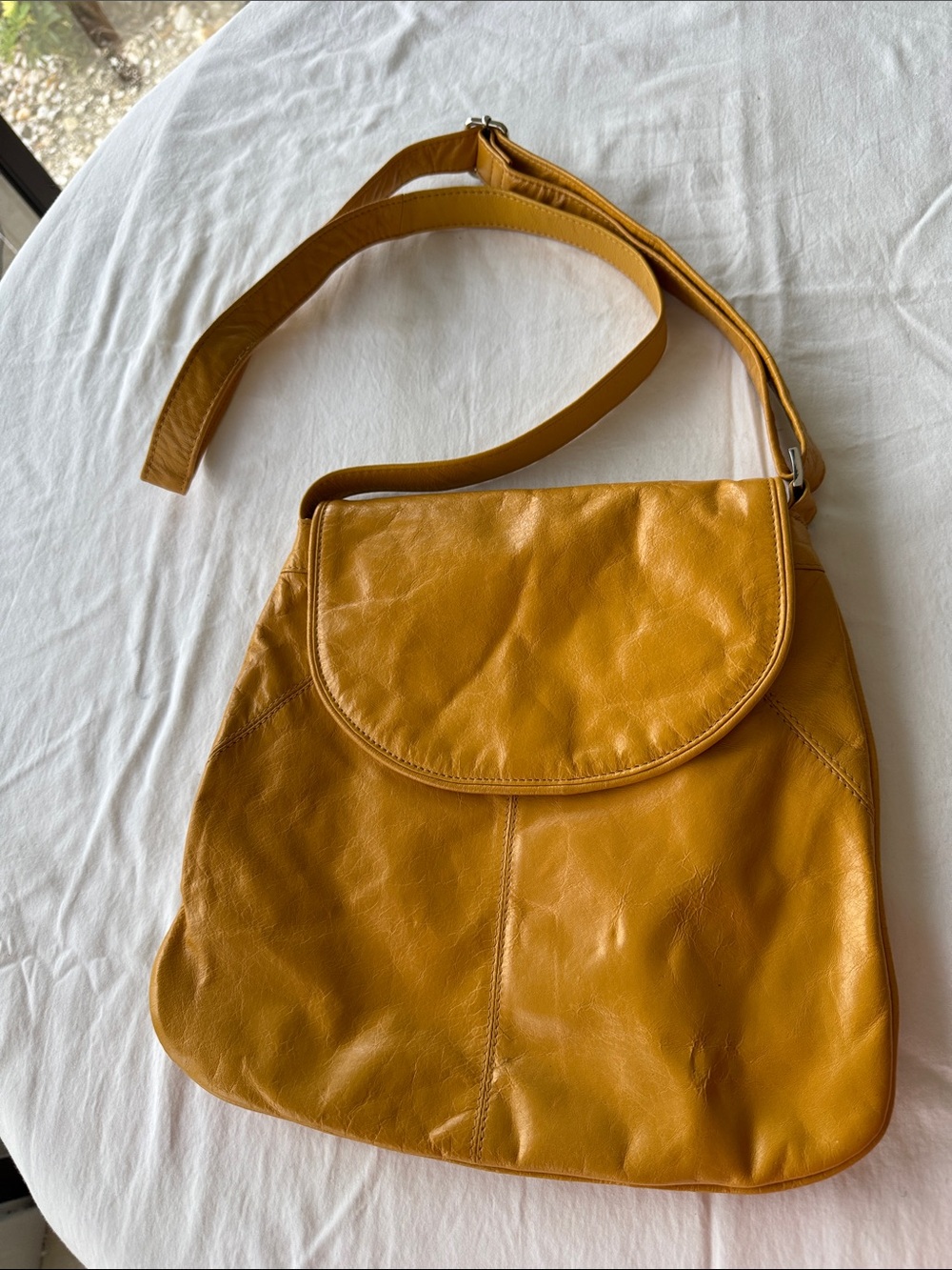 Latico Yellow Leather Crossbody Bag - Women's Shoulder Bag 11”L x 10” H
